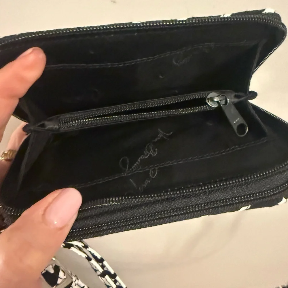 Vera Bradley RFID All-in-One Crossbody Wristlet Wristlet Black White Houndstooth